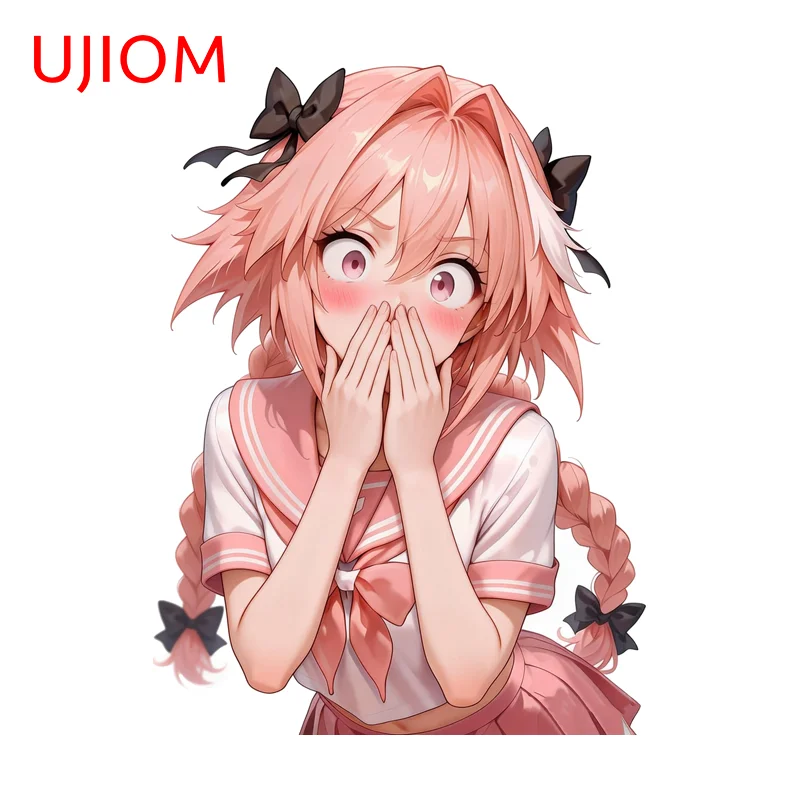 

UJIOM Astolfo Angry аниме Femboy наклейки на стену привлекательные аниме графика наклейки для гардероба водонепроницаемые обои украшения