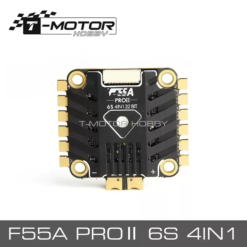 Фото T-MOTOR Tiger Power FPV ESC для гоночных дронов, 2-е поколение F55APRO ⅱ 6S4IN1, электронный регулятор скорости №1