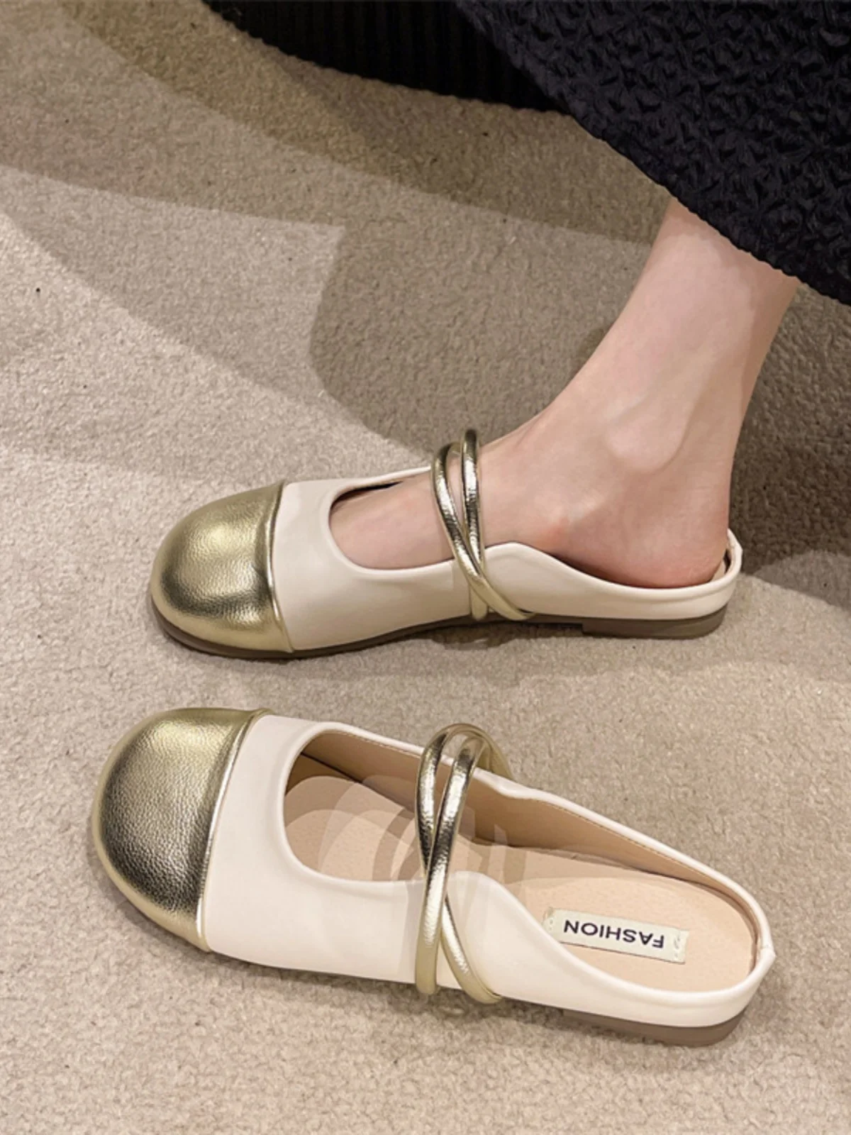 

Тапочки женские с закрытым носком, мягкие базовые Шлепанцы из искусственной кожи, плоская подошва, римские, Ретро стиль, 2023