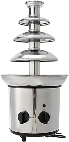 

Fondue Fountain Machine Stainless Steel 4-Pound Capacity for Chocolate Candy Butter Cheese (4-Tier)