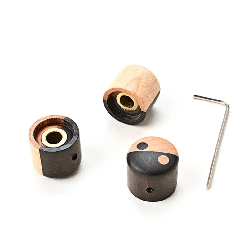 

Electric Guitar Bass Knob Volume Tone Dome Control Knob Wooden Potentiometer Cap