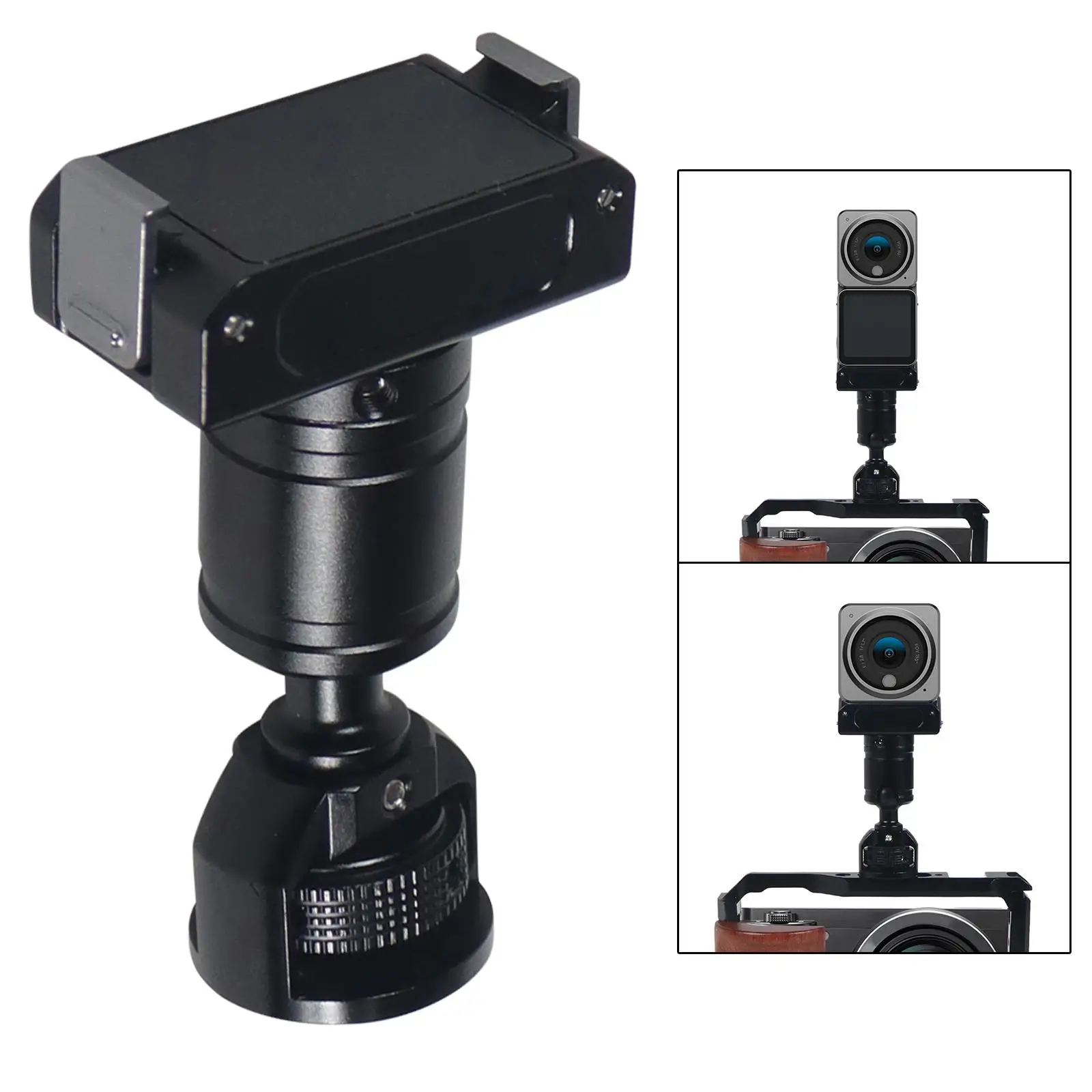 

Metal Tripod Ball Head Mount Adapter Quick Shot 1/4” Thread for DJI Action 2