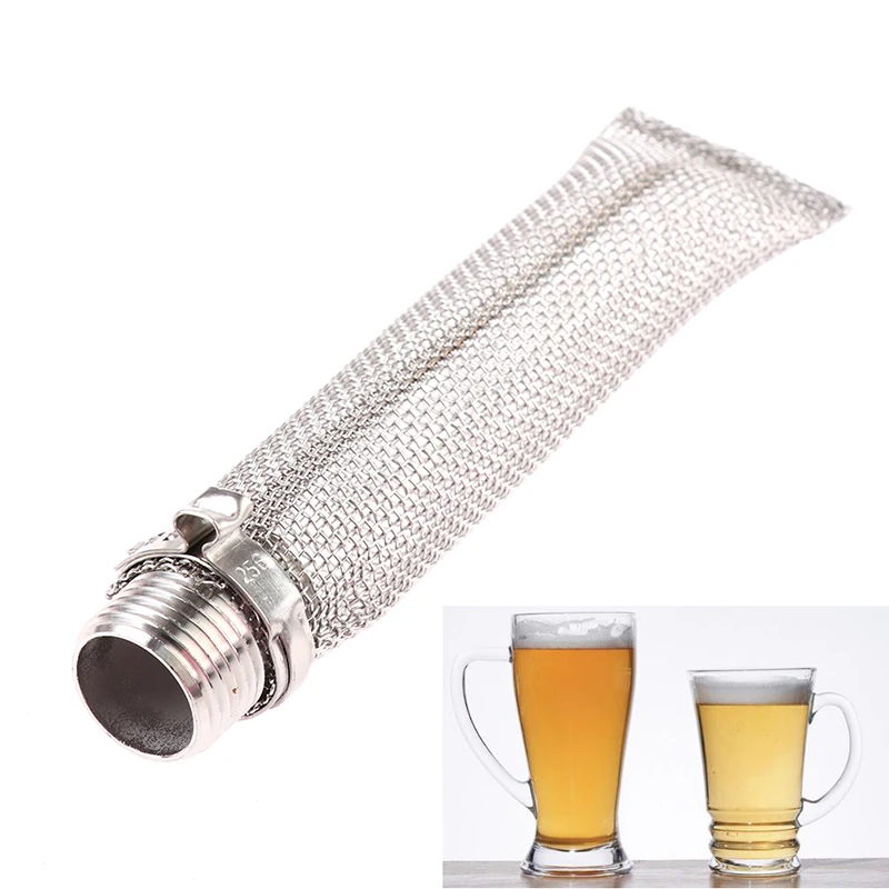 6/12 Inch Reusable Beer Filter Stainless Steel Durable Beer Mesh Strainer Tube Bazooka Filter for Home Beer Brewing Bar Tool