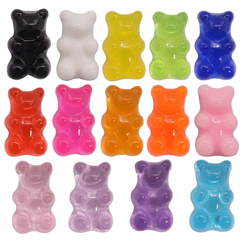 1-14pcs Lovely Crystal Bear Lollipop Garden Shoes Button Accessories Kids Shoe Decorations Fit Croc Jibz Charm Backpack
