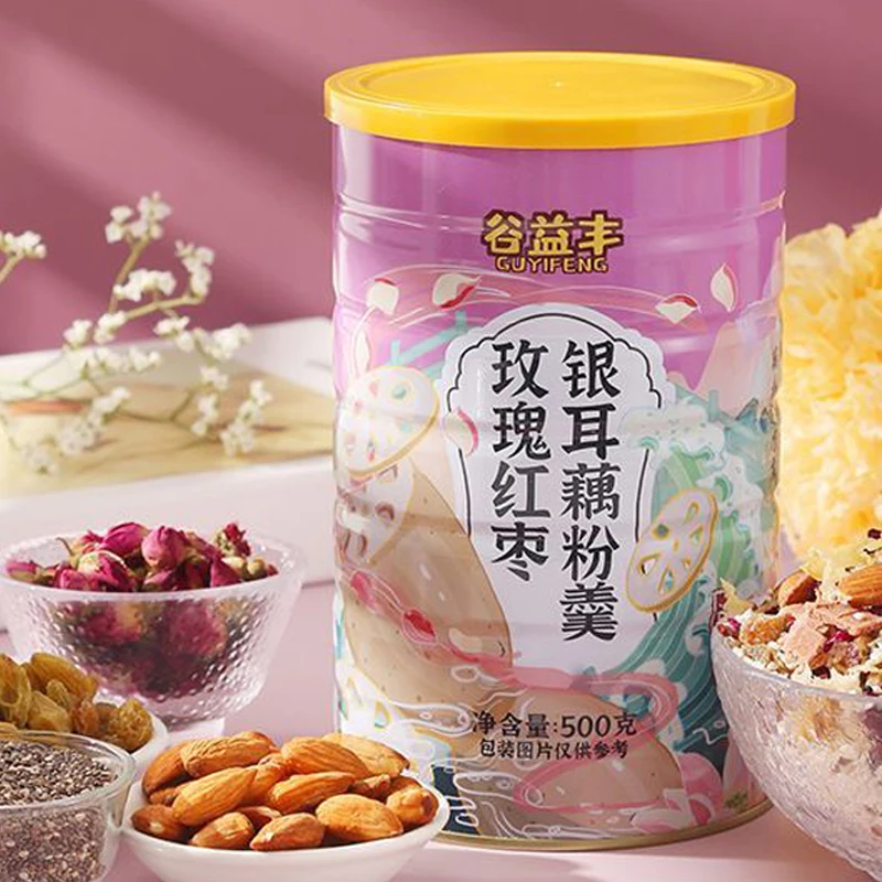 

Rose, Red Date, White Fungus, Lotus Root Powder, Nuts, Nutrition Breakfast Substitute for Meal Drink Granular Instant No Teapot