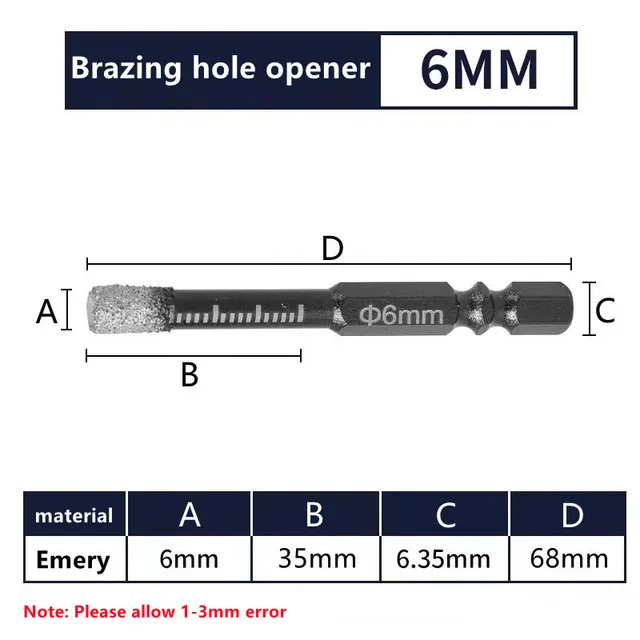 5-16 мм шестигранный хвостовик, паяное сухое сверло для керамической плитки, мрамор, гранит, открывалка для отверстий в плитке, алмазное сверло