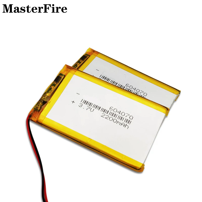 Перезаряжаемая литий-полимерная батарея 3 7 20x2200 в 604070 мАч для внешнего