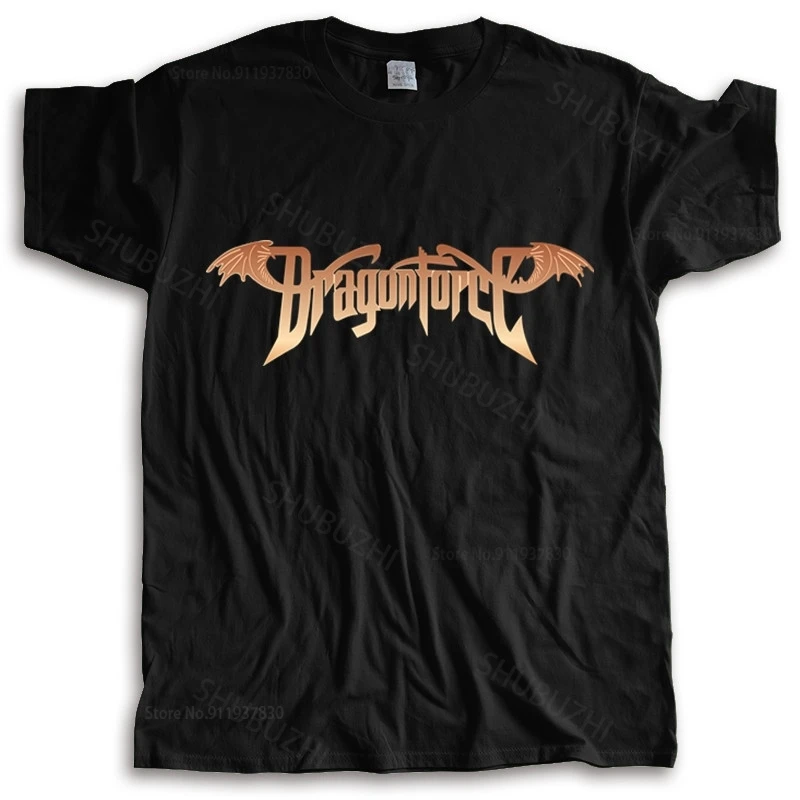 Хлопковая футболка мужские летние футболки Dragonforce Logo мужская Black Rock новая модная