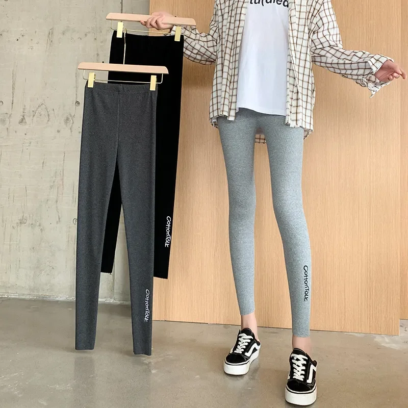 

Yiwu spring and autumn new thread Leggings women wear high waist large size thin nine point Leggings women