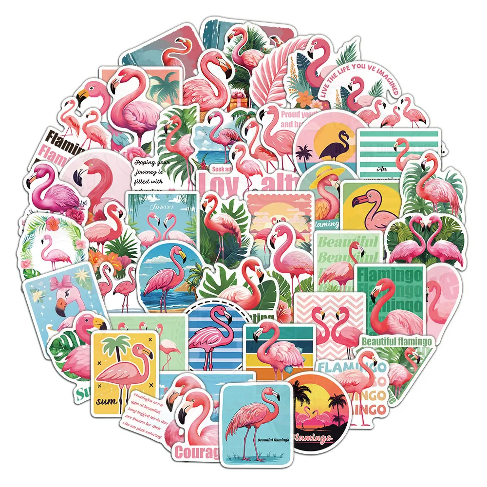 50 шт. декоративные наклейки в виде фламинго