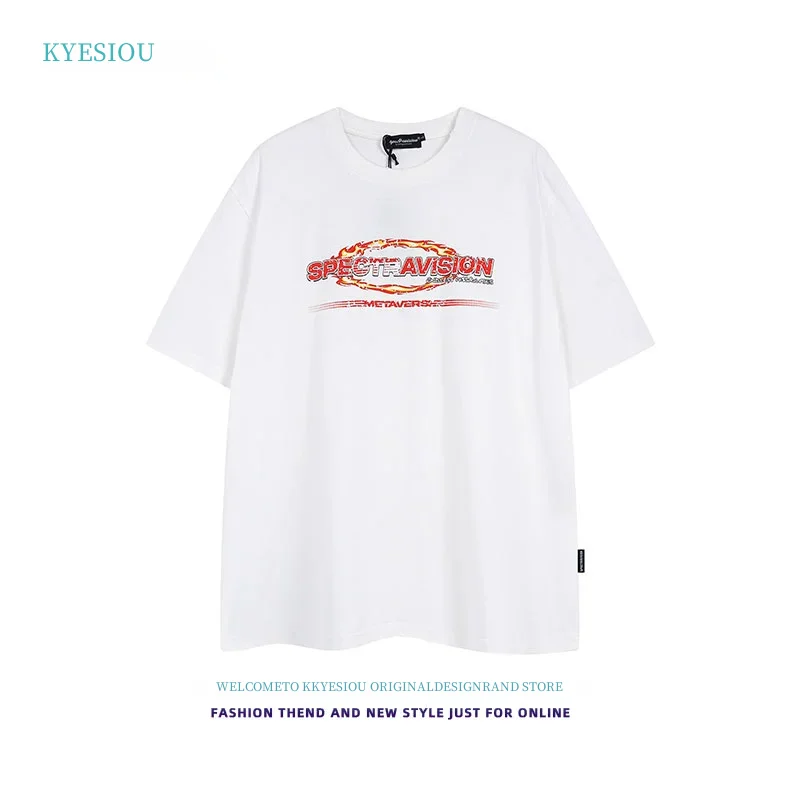 Модная брендовая дизайнерская американская Винтажная Футболка Kkyesiou с коротким