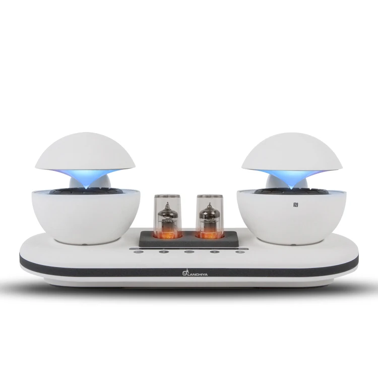 

Hifi Class Unique Design White Color Sleep Aid LED light Vacuum Tube Music Wireless Small Active Speaker With NFC
