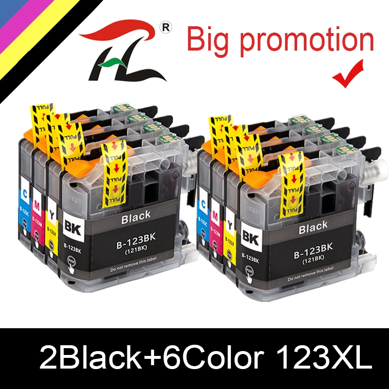 

HTL Compatible ink cartridges for Brother LC123 MFC J4410DW J4510DW J870DW DCP J4110DW J132W J152W J552DW printer LC123 XL