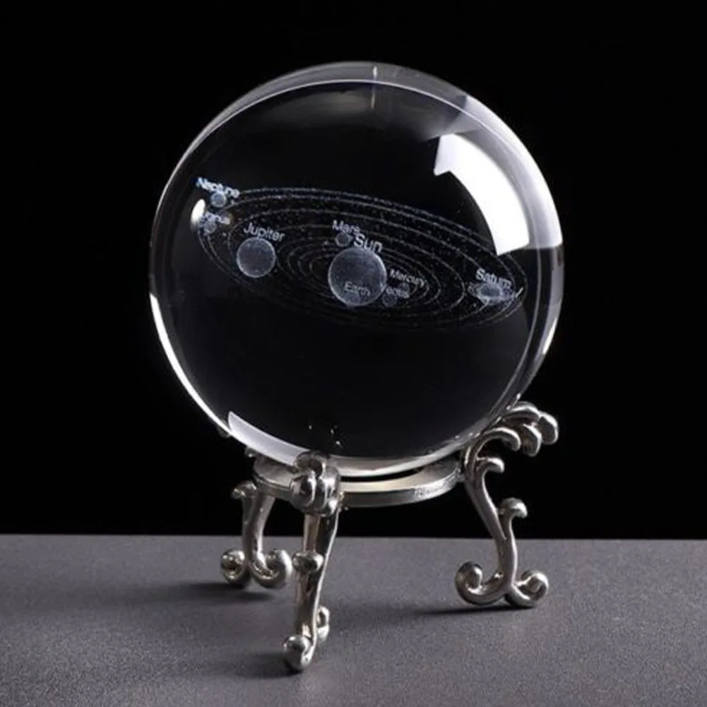 

6 см украшение для дома фото реквизит подарок гравированная солнечная система Прозрачная с базой миниатюрная СФЕРА ХРУСТАЛЬНЫЙ ШАР 3D