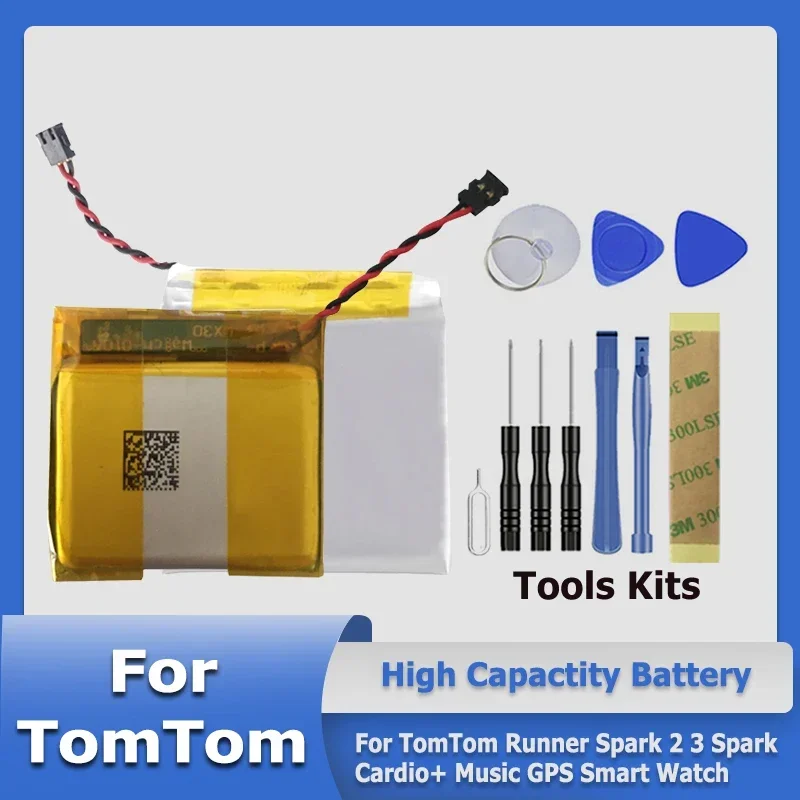 XDOU WT-TTS3 Runner2 NI-KE AHB 332824 HPS аккумулятор для TomTom Runner Spark 2 3 Cardio + музыкальные GPS умные