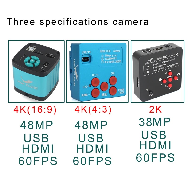 Тринокулярный микроскоп с двойным штативом 144 x 90X 180X 48 МП 4K HDMI USB - купить по