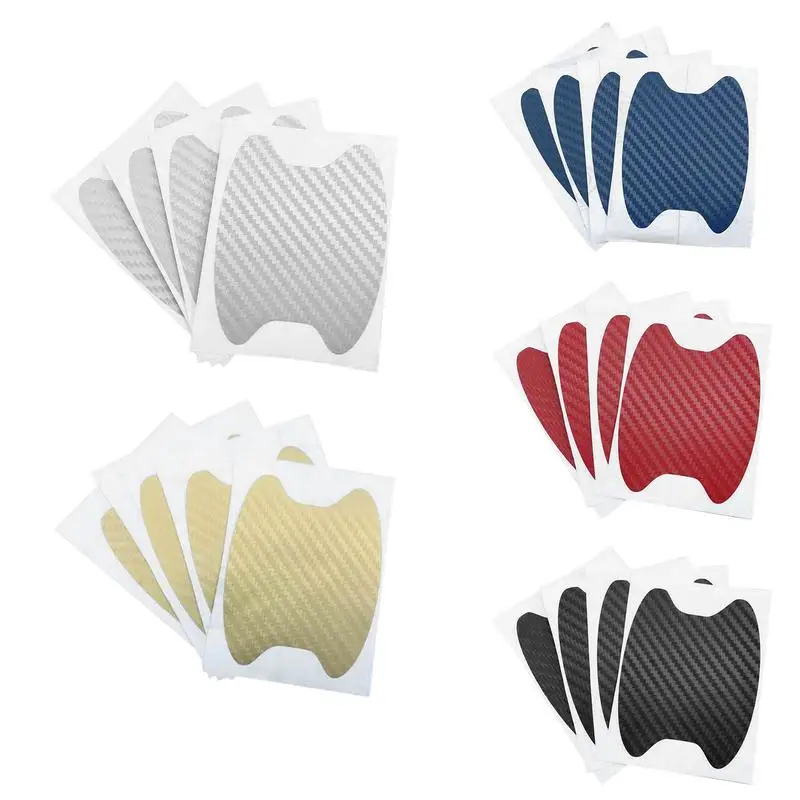 

4 шт., наклейки на дверные ручки автомобиля, из углеродного волокна