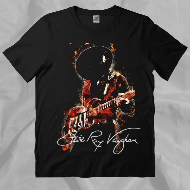 Винтажная черная футболка в стиле ретро Stevie Рэй Воган 1980