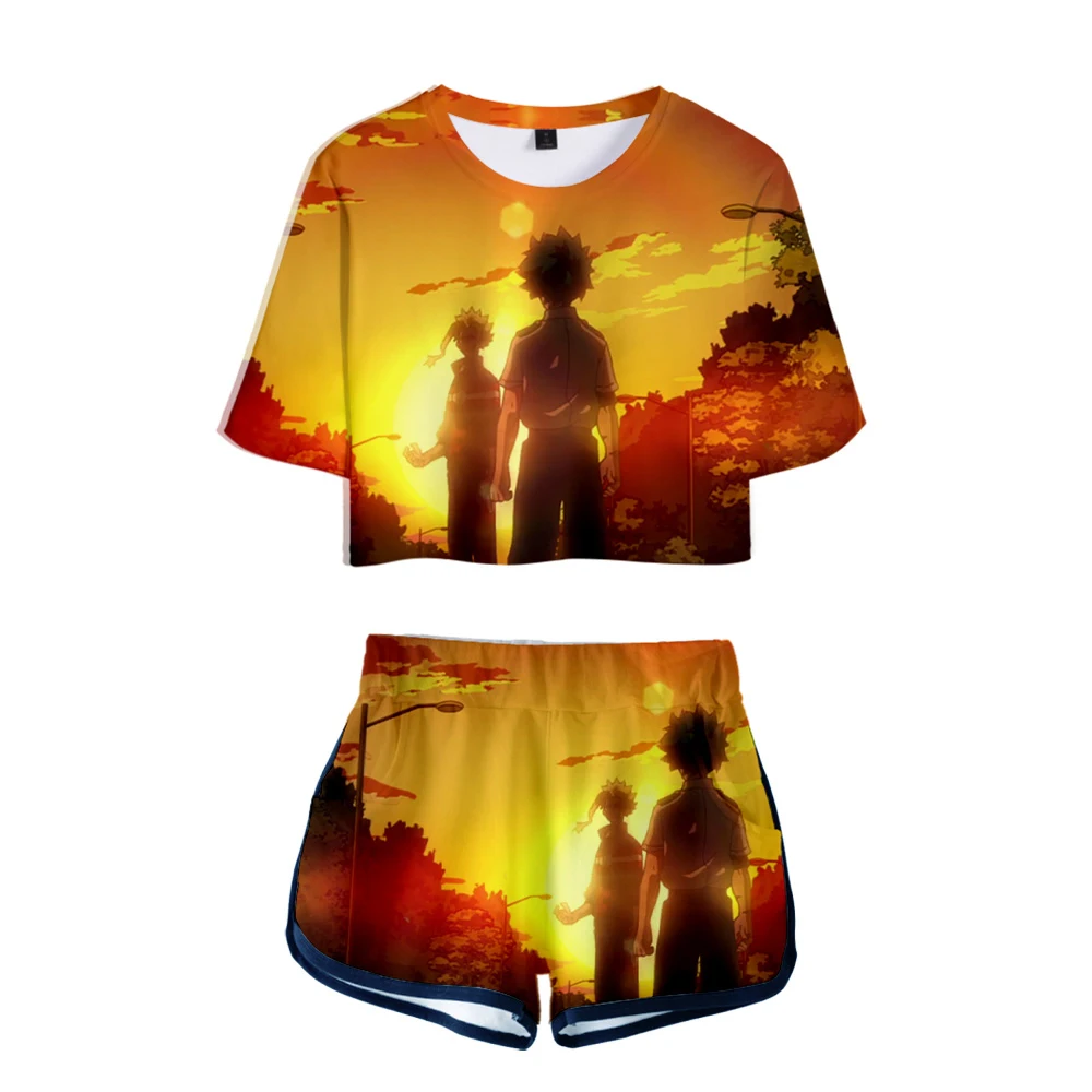 

My Hero Academia 3D Hip Hop 2 Piece Set Girls Short Tracksuit Tshirt Suit Summer Boku No Hero Academia Tshirt Tops And Shorts
