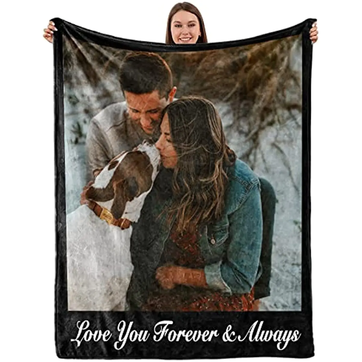 

Custom Blanket with Photos Text Personalized Flannel Throw Blankets Customized Blanket for Baby Family Best Friend Birthday