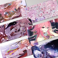 genshin impact yae miko animation thickened mouse pad oversized gaming keyboard notebook table mat padmouse desk play mats