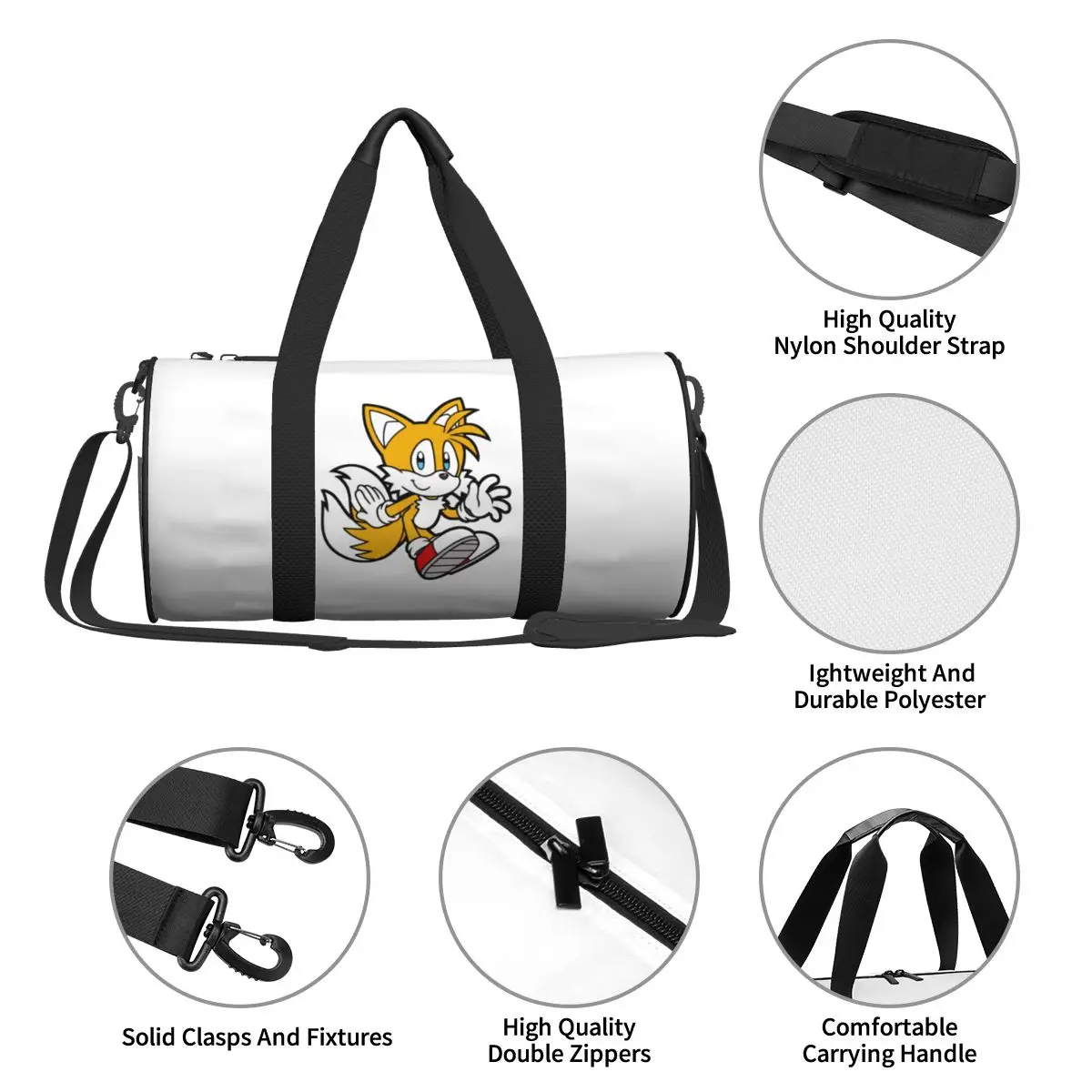 Фото Большая спортивная сумка Miles Tails Prower, многофункциональная дорожная сумка Duffle, сумки для фитнеса №3
