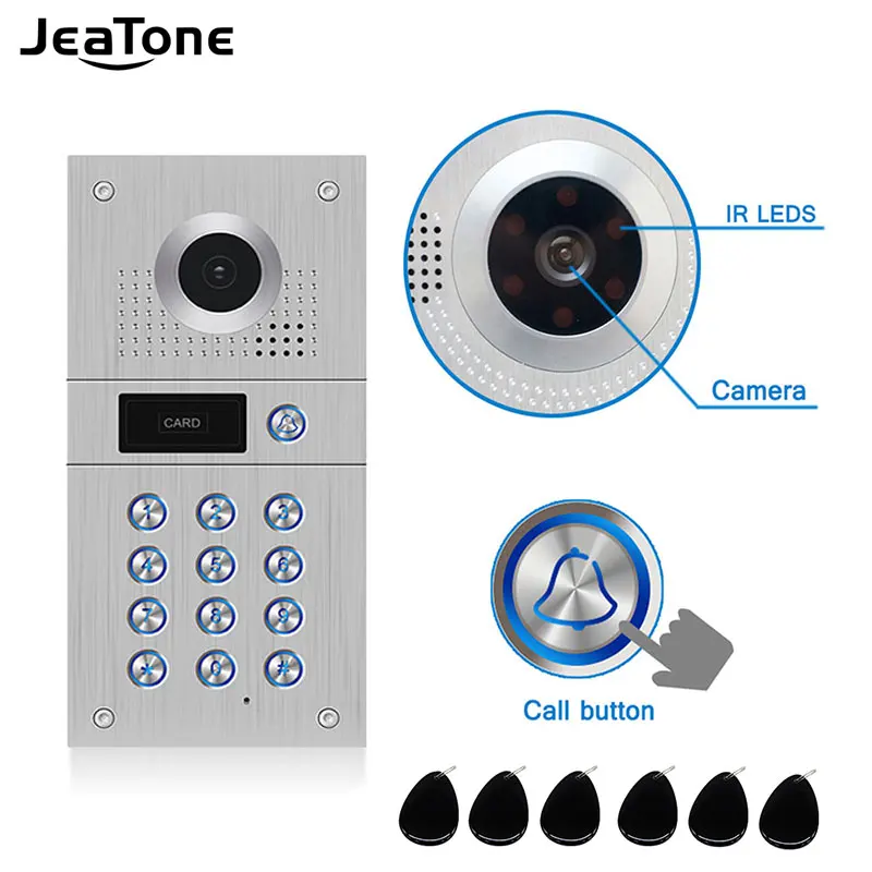 Jeatone Wired Video Doorbell Intercom System 1080P Outdoor Camera Waterproof IP65 Smart Home Door Bell for home