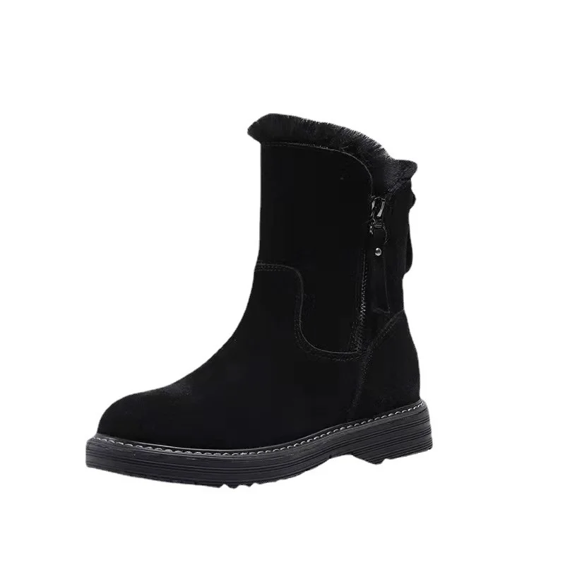 Ankle Snow Boots Women 2021 Winter Warm Fashion Designer Platform Boots Gladiator Non-slip Short Plush Flats Suede Shoes Mujer