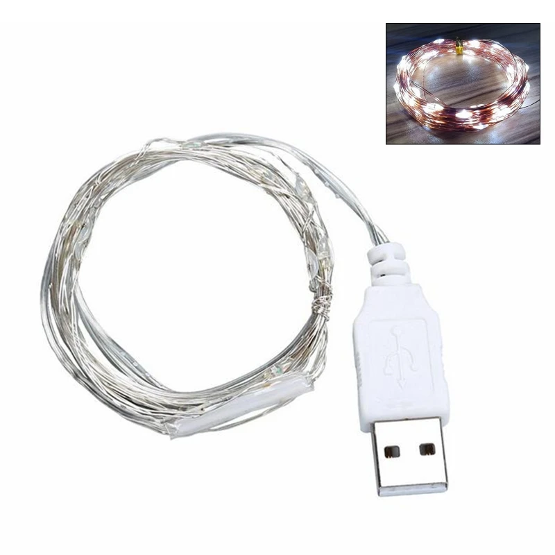 

Водонепроницаемая светодиодная гирлянда 652F с питанием от USB, гирлянда, Сказочная гирлянда, Рождественская гирлянда, праздничное украшение ...
