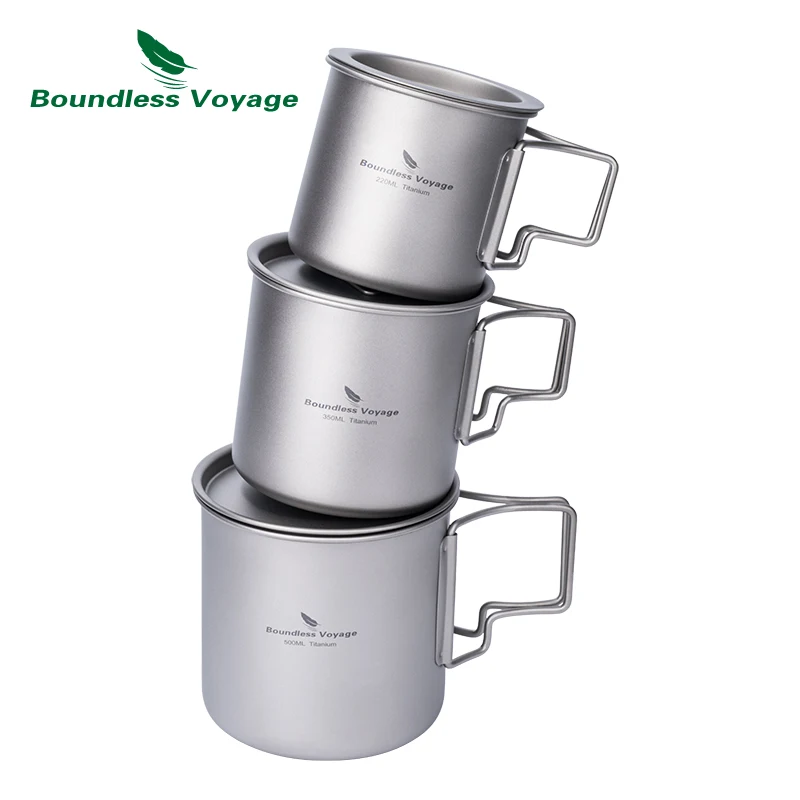 

Boundless Voyage Camping Mug Titanium Cup Tea Coffee Cup Lightweight Outdoor Travel Portable Stackable Drinkware