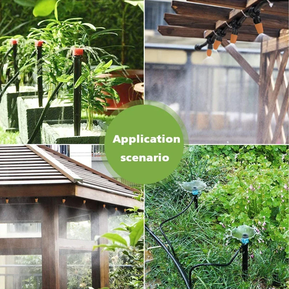 Фото 50 шт. регулируемые капельницы для орошения, разбрызгиватели 1/4 дюйма, капельница для микрокапельного орошения, разбрызгиватели для системы полива №4