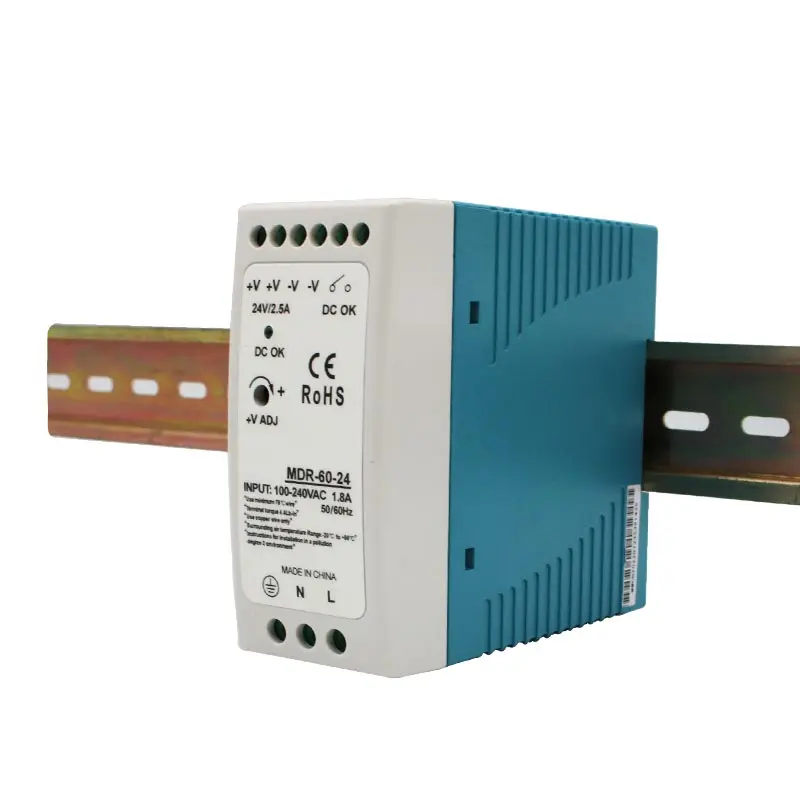 

100W DC 12V 24V 48V Output Voltage 2A 4A 7.5A MDR-100 Rail Type Switching Power Supply Transformer