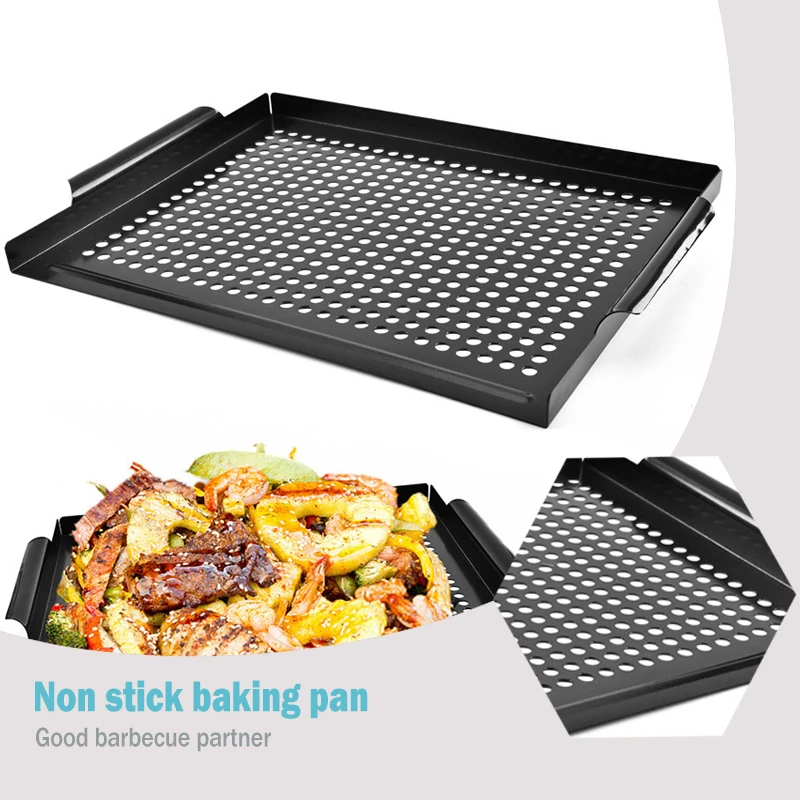 

BBQ Barbecue Plate Barbecue Plate Binaural Korean Non Stick Barbecue Plate Kitchen Outdoor Rectangular Barbecue Tableware