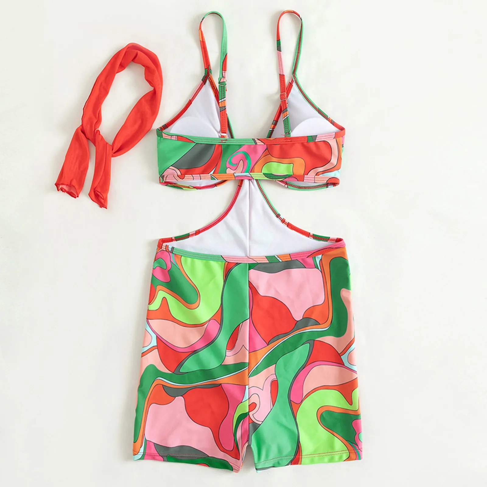 

Модные женские сексуальные боксеры с винтажным принтом и открытой спиной, цельный бикини, бандажный купальник, вязаный крючком купальный костюм в стиле пэчворк