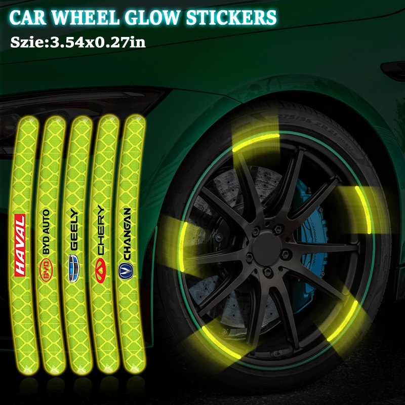 

Car Luminous Reflective Tire Rim Sticker Decorative Strip for Fiat 500 Punto Tipo Bravo Croma Panda Abarth Albea FR Accessories