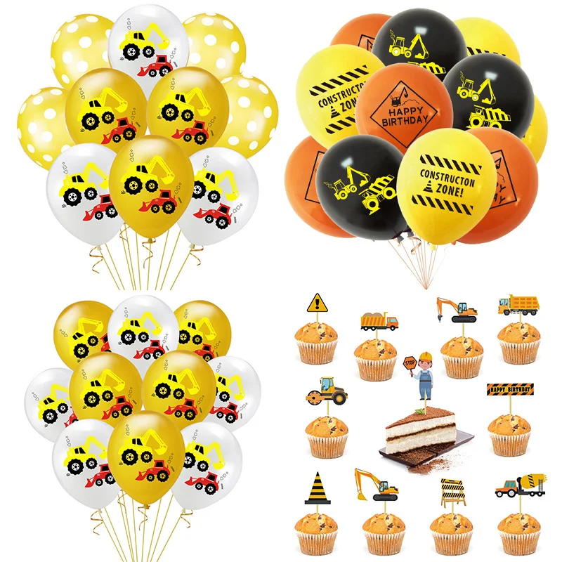 

10pcs/set 12inch Construction Vehicle Latex Balloon Baby Shower Party Supplies Decoration