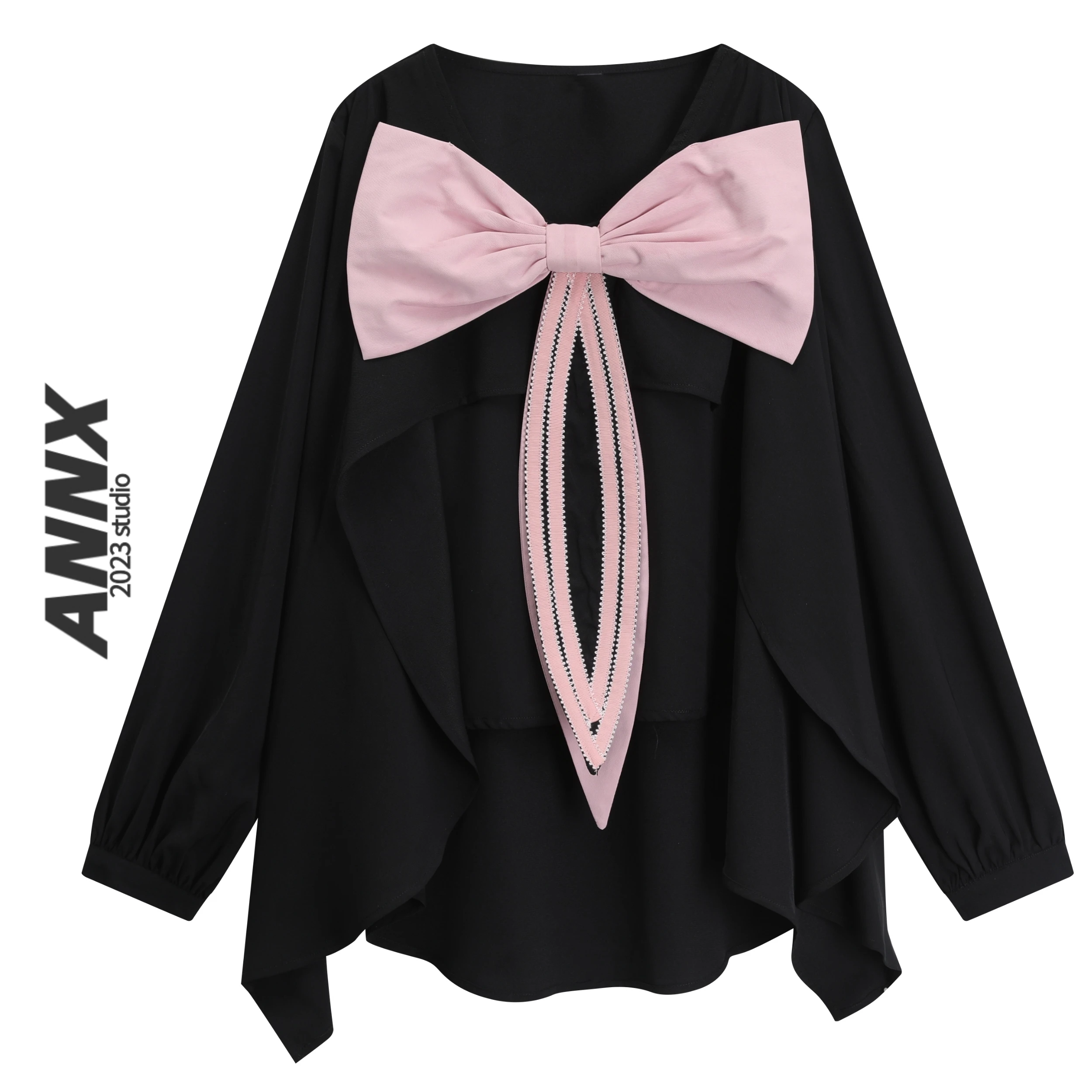 

SuperAen 2023 Korean Style Bow Chiffon Shirt Women's Spring and Summer Sweet Style Elegant Top Shirt
