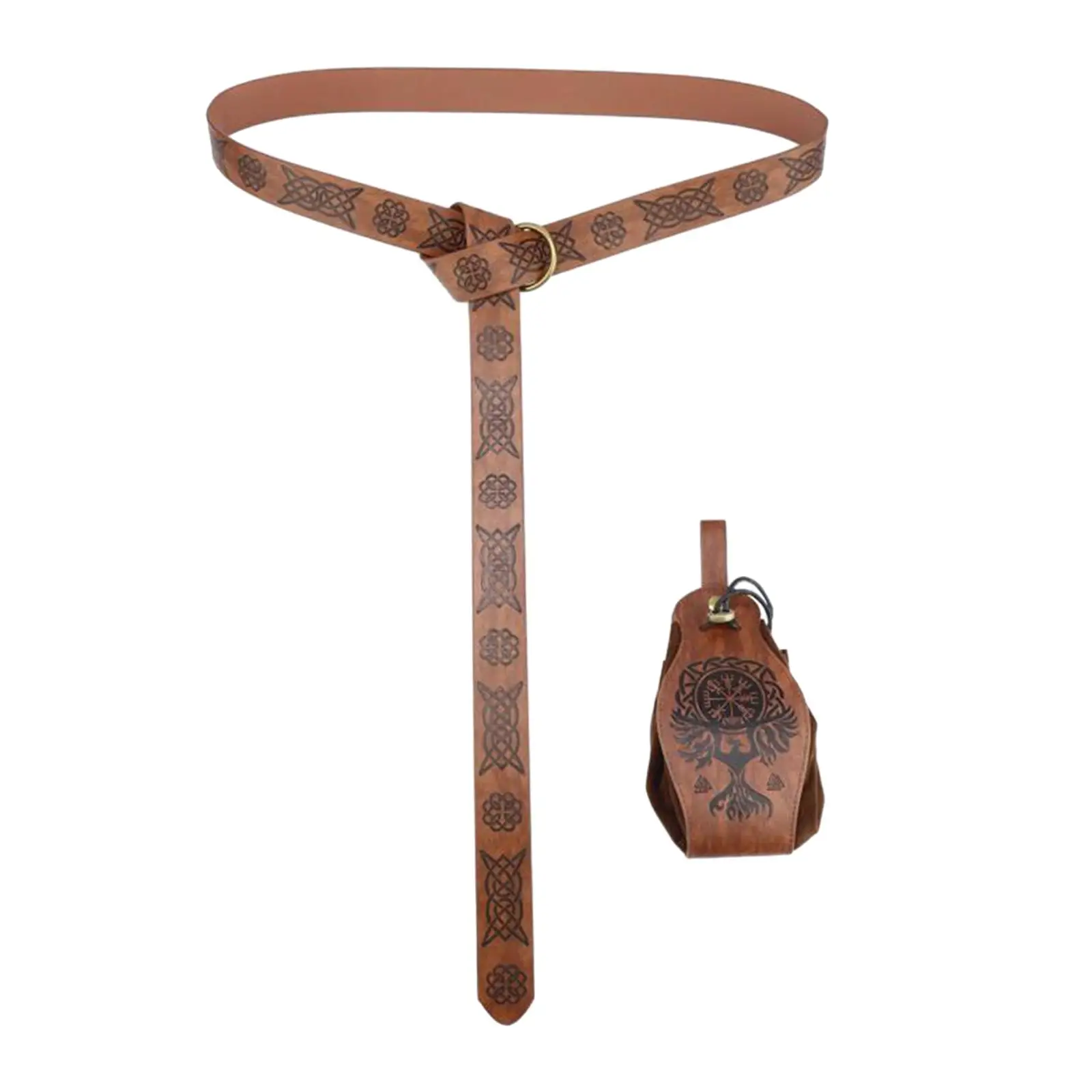 

Medieval Knight Costume PU Leather Belt Pull on Closure Dress Up Halloween Party for Adults Kids Boys Family Unisex Carnival