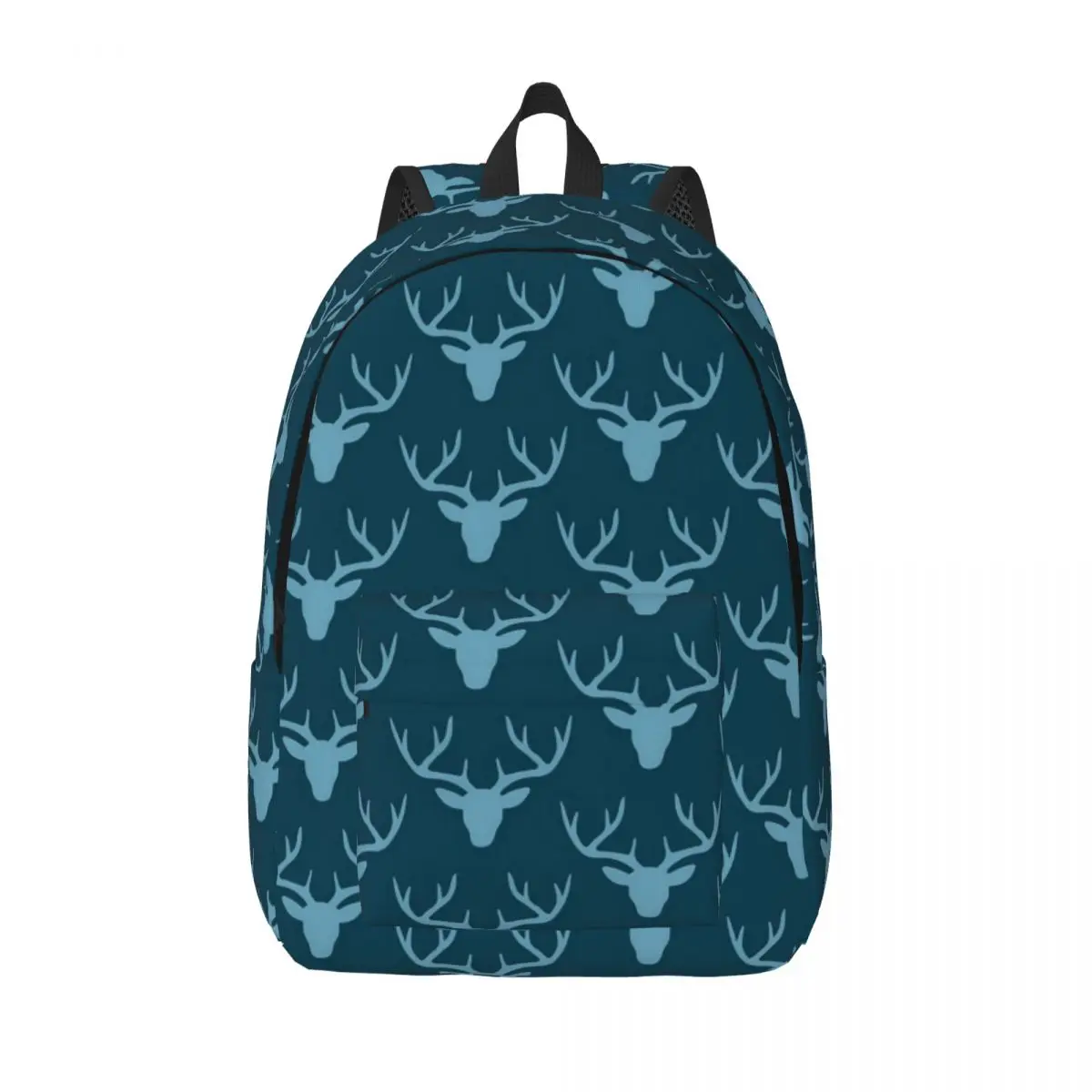 

Deer Head Silhouette Backpack Youth Blue Animal Lightweight Backpacks Polyester Style High School Bags Sport Design Rucksack