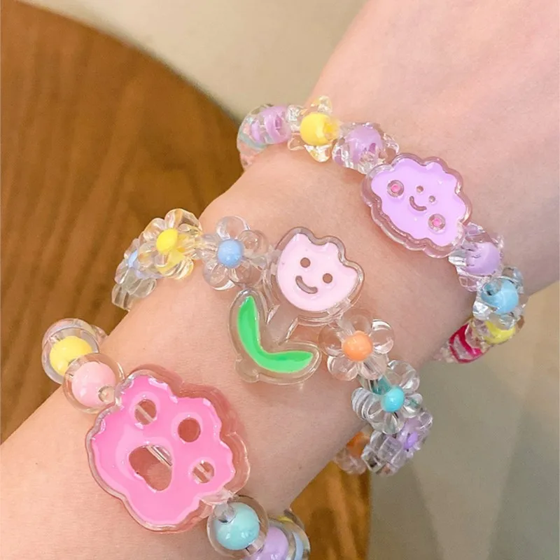 1 шт. Новый мультяшный детский браслет принцесса желе из бисера милый для девочек