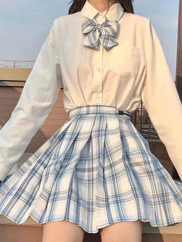 

Женская плиссированная юбка в клетку с бантом, летняя женская мини-юбка с завышенной талией, трапециевидная Сексуальная японская юбка в стиле Харадзюку