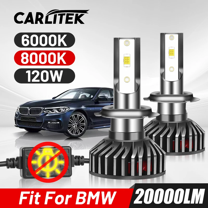 Светодиодная фара H7 H11 120 лм H8 H9 CSP 9005 Вт HB3 HB4 9006 6000 H1 Canbus без ошибок 8000K для BMW e46 e60 e90