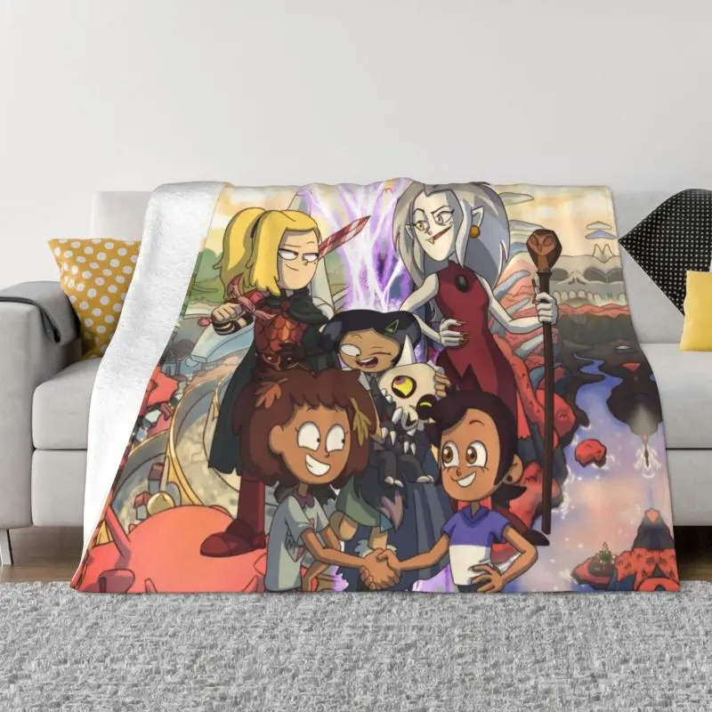 

The Owl House X Amphibia Throw Blanket Ultra Fleece Warm Flannel Comic Manga Anime Blankets for Bedding Home Couch Bedspreads