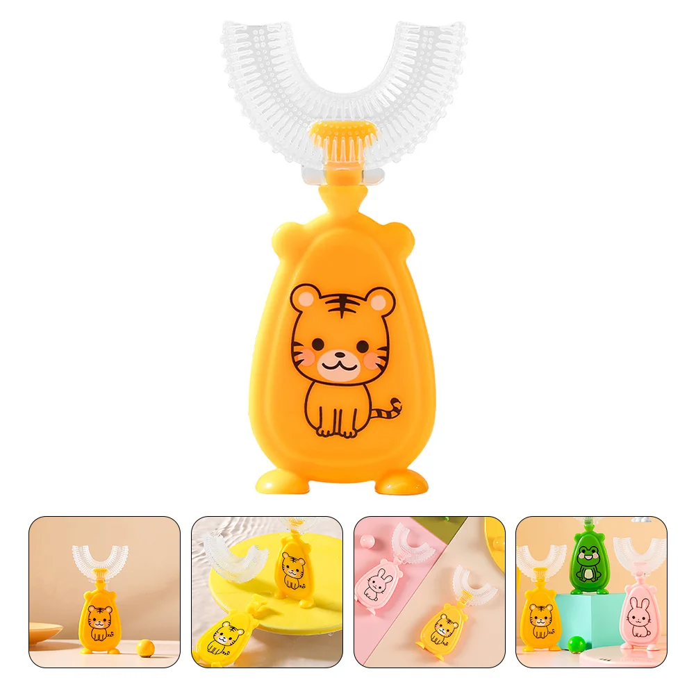

1pc Children Manual U-Shape Toothbrush Lovely Handheld Toothbrush for Kids