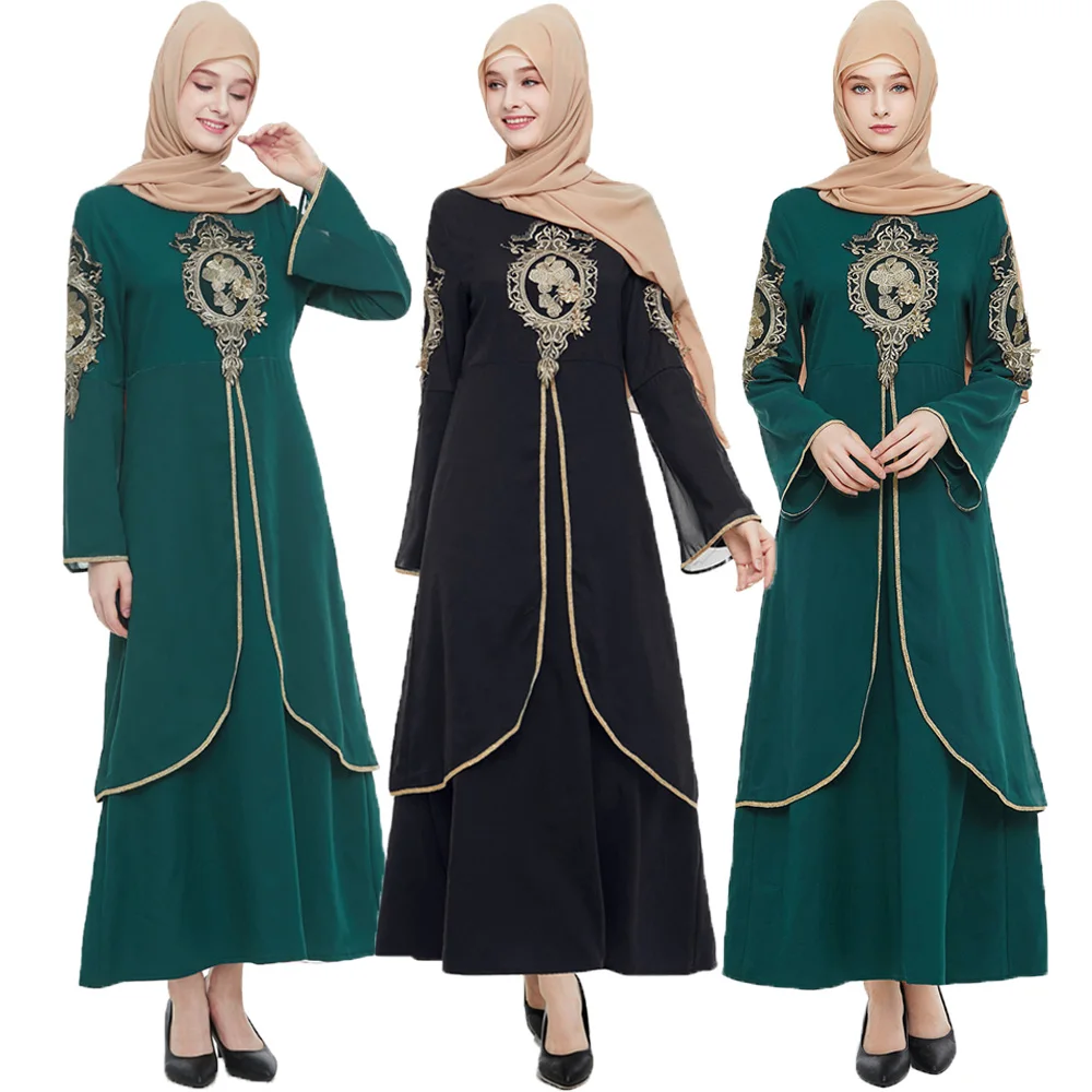 

Ramadan Women Muslim Embroidery Abayas Long Maxi Dress Turkish Arabic Kaftan Dubai Islamic Robe Femme Eid Party Middle East 2023