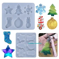 creative diy christmas snowman snowman tree boots bell series pendant silicone mold making crystal epoxy decoration mold
