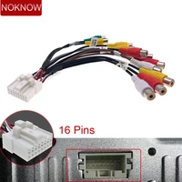 16 pin universal 11 rca car stereo radio aux av in video sub camera out wire harness adapter cable wiring connector android dvd