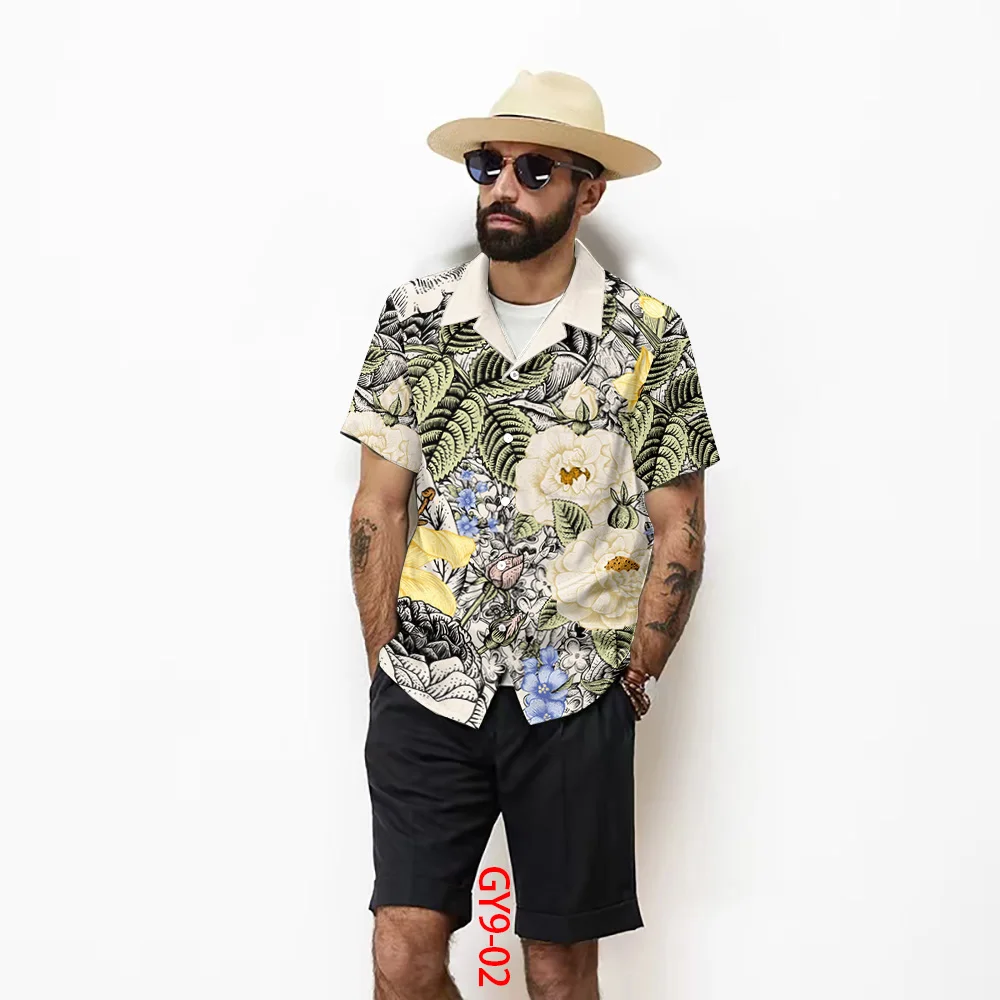 3D HD Printed Mens Sports Suit Hawaii Style Summer Men's Short-sleeved Shirt Cozy Polyester Tops Stylish Shorts Casual T-shirts