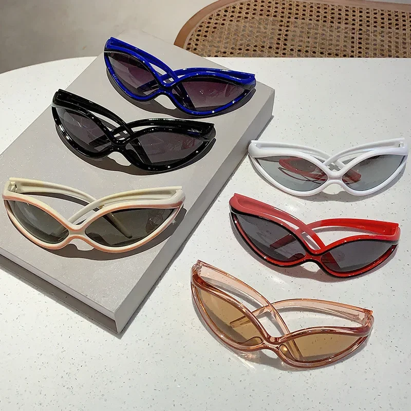 Винтажные Роскошные брендовые дизайнерские большие солнцезащитные очки Y2K