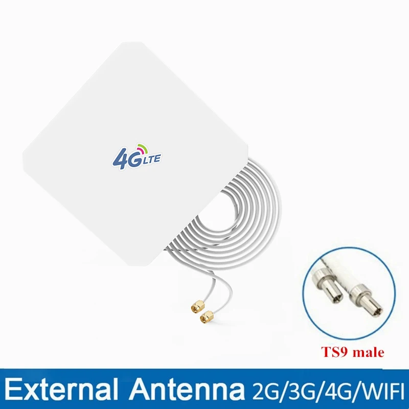 Hi-Gain 3G 4G LTE Outdoor 35dBi Directional Wide Band MIMO Wifi Antenna SMA TS9 CRC9 3 Meter RG174 Cable Antenna for Router